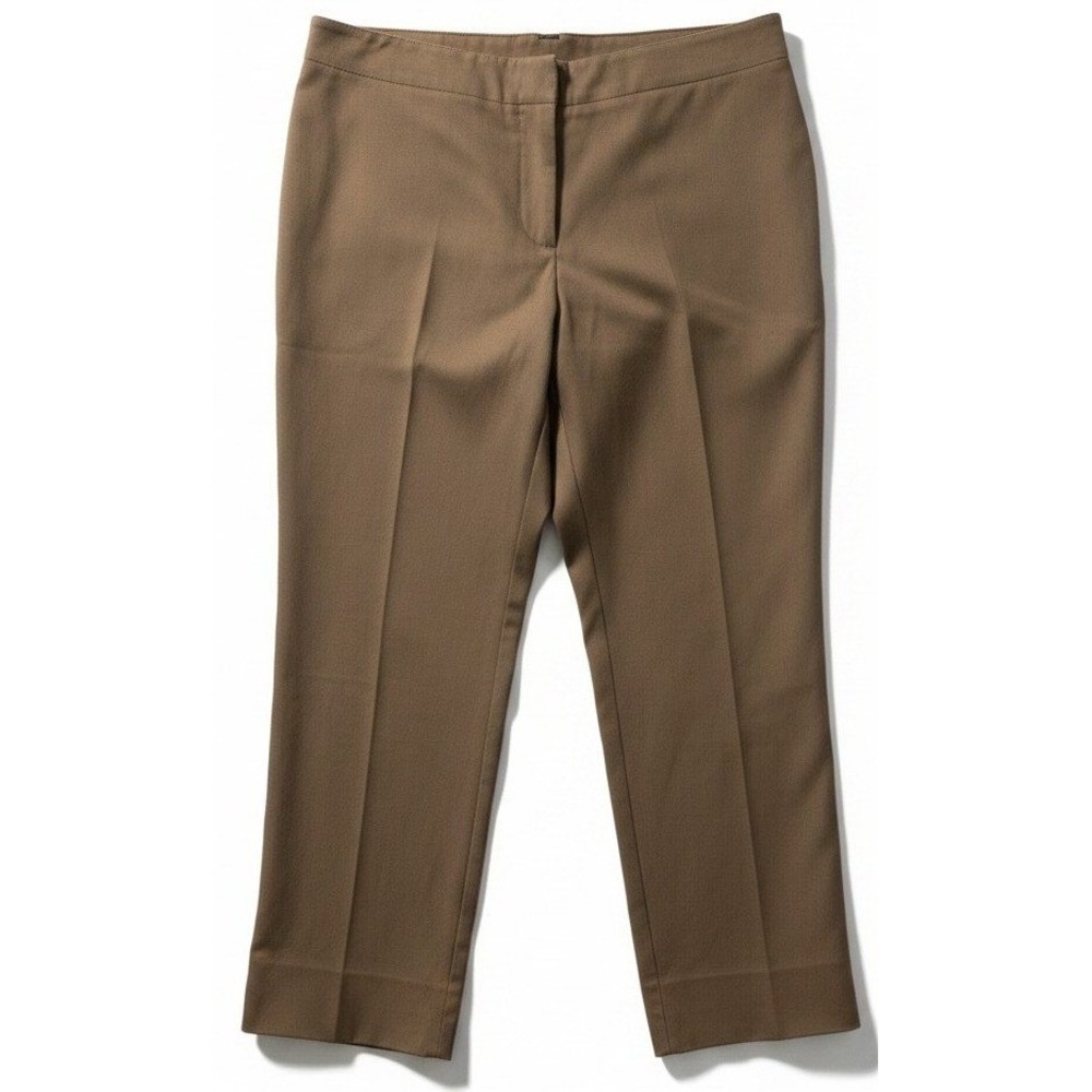 Chicos So Slimming Brown Ankle Pants Size 2 Stretch Cotton Trousers 79984